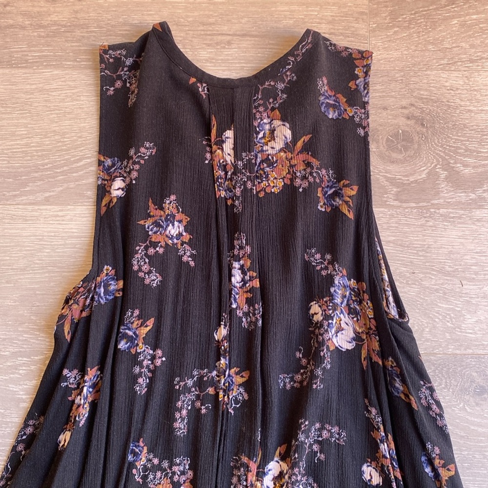 Free People S Tree Swing Tank Top Tunic Dress Sleeveless Keyhole Raven Black. - Picture 11 of 15